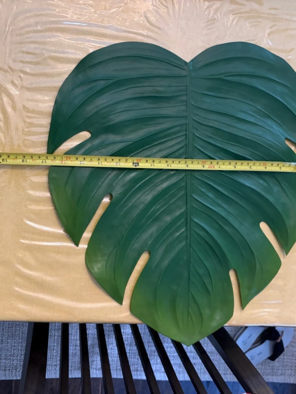 Pier 1 Set of 2 Artificial Green Monstera Leaf Placemats